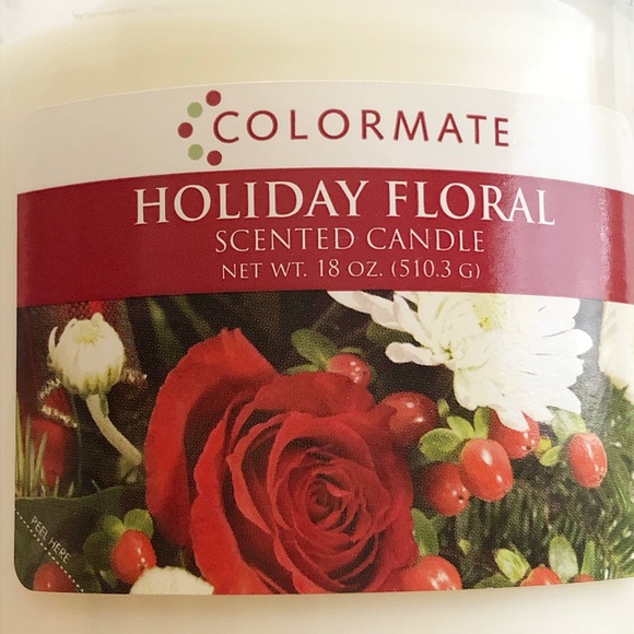 VTG Sears ColorMate Large Jar Candle "Holiday Floral" 18oz NEW - Picture 3 of 6